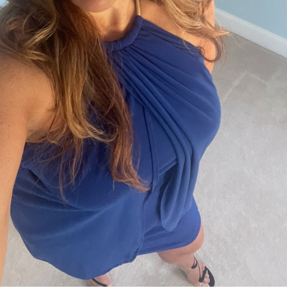 Elegant Blue Sleeveless Dress